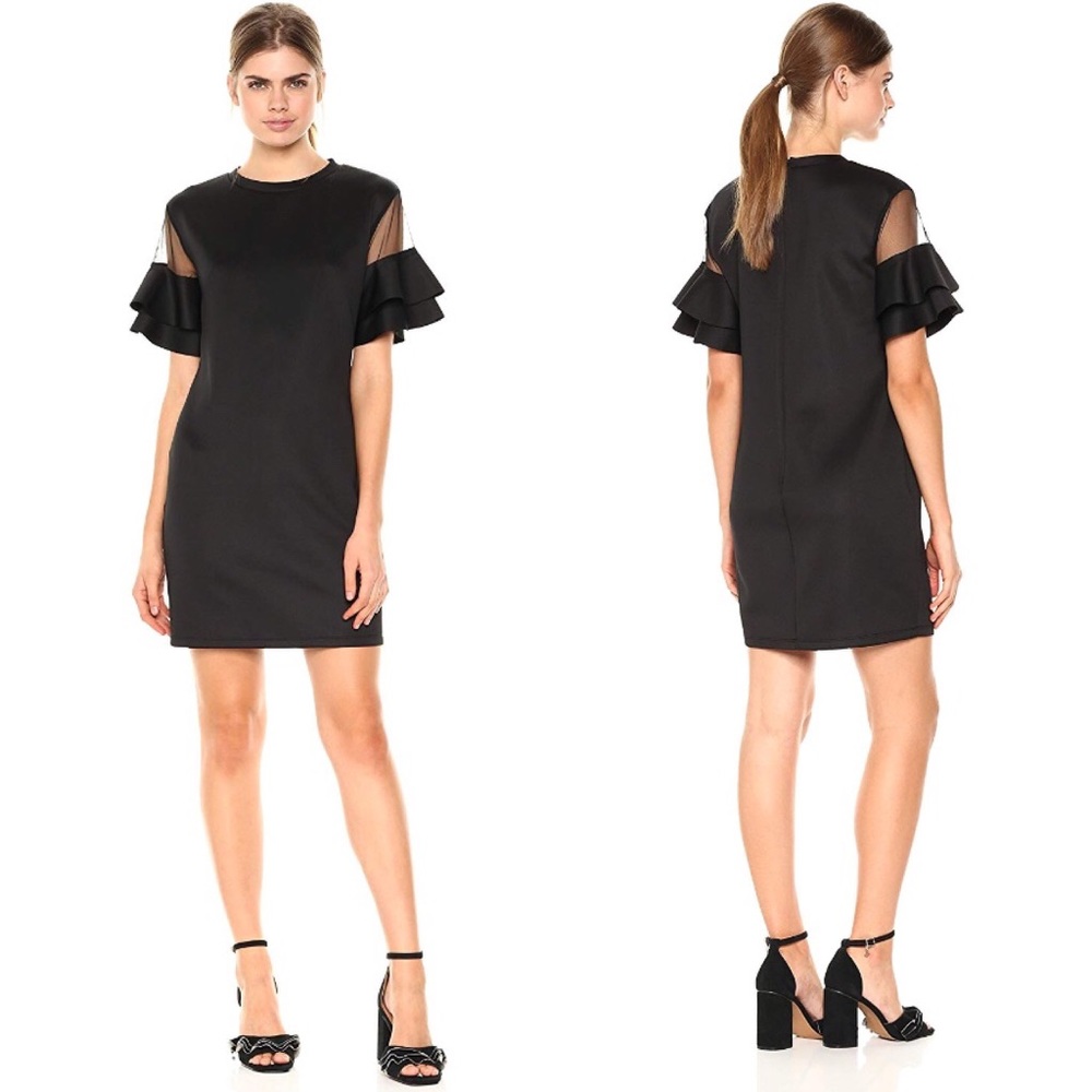 Ruffle Sleeve Scuba Mini